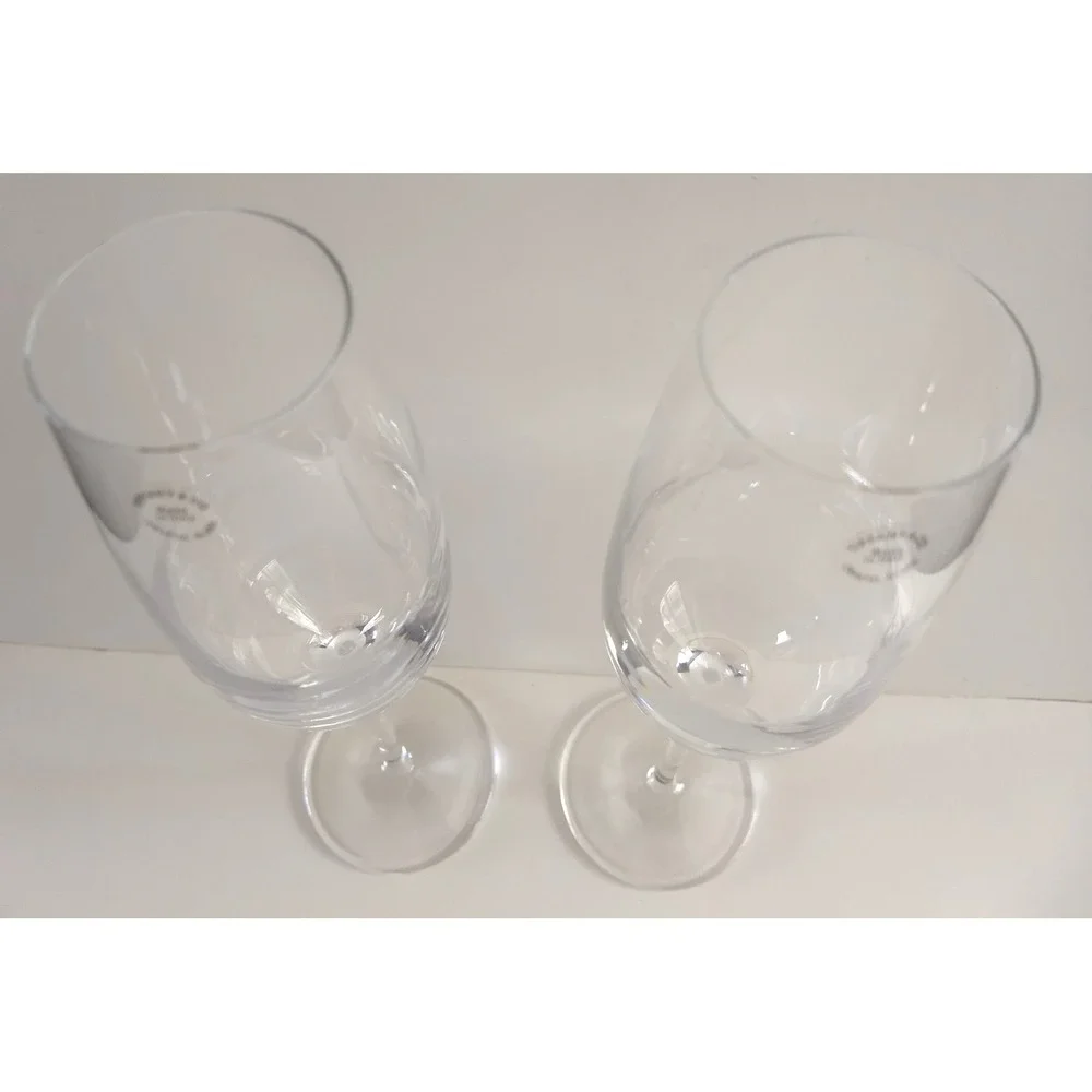 Tiffany & Co Crystal Champagne Flutes Pair Made In Italy Signed w/ Sticker NWOT